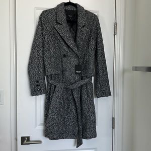 NEW Vera Wang Double Breasted Wool Coat Small New